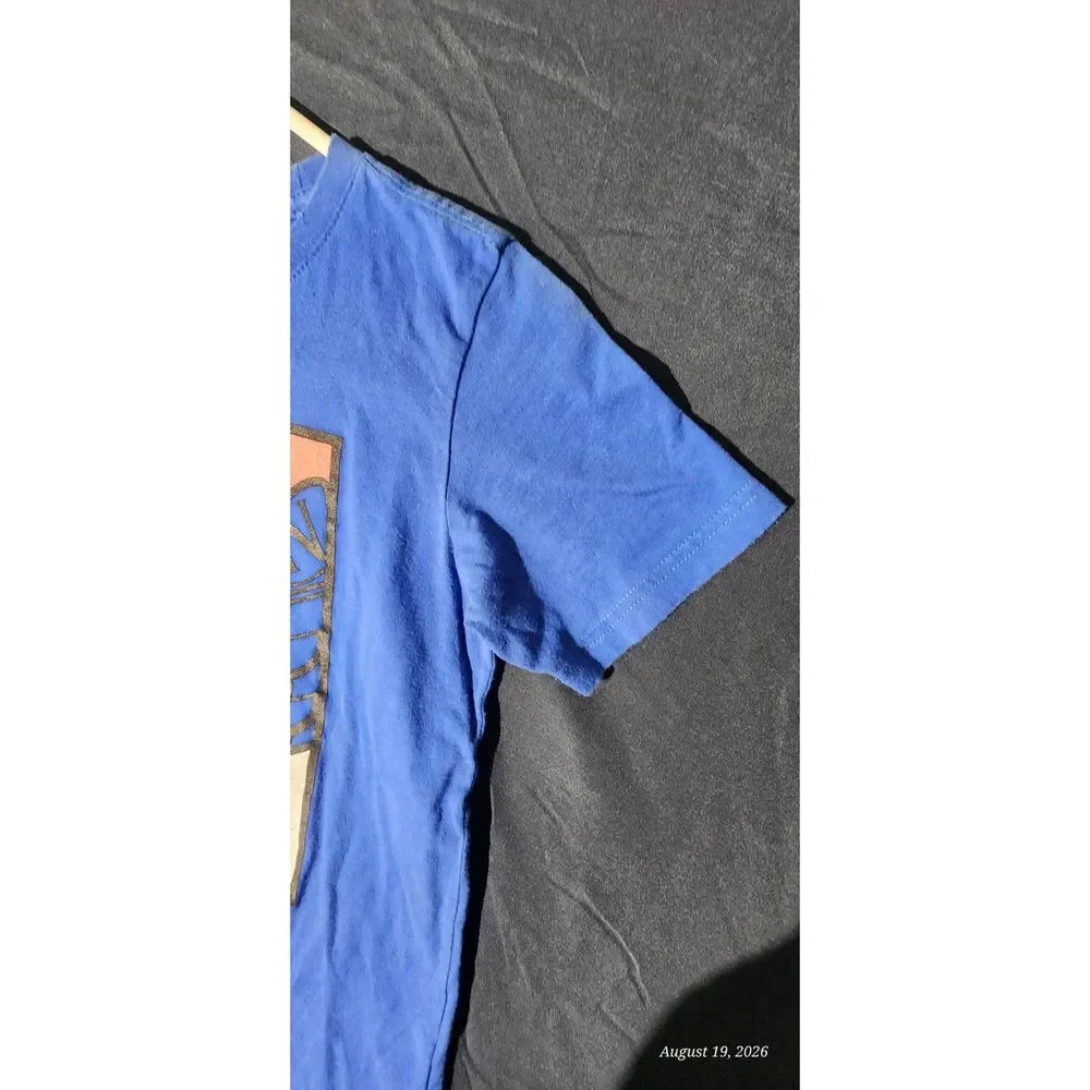 Jordan Brand Wings Box Logo Blue Graphic T-Shirt Youth Kids Size Medium 10-12